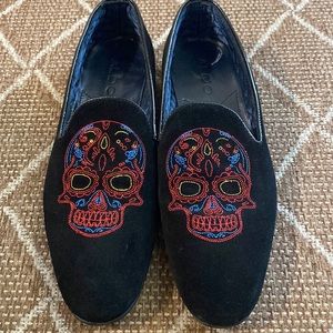 Aldo Dia de Los Muertos suede slip ons